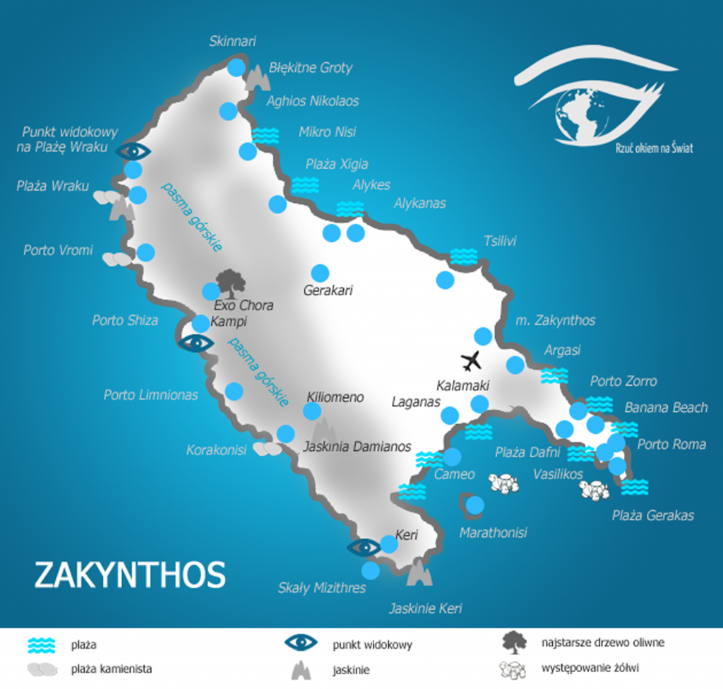 Plan atrakcji Zakynthos